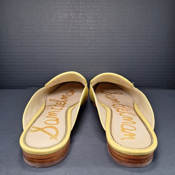 Sam Edelman Laurna Pastel Yellow Crocodile Leather Mule Flats Loafers Women's 9M - Picture 3 of 14